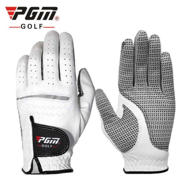 ฝ่ามือพร้อมอนุภาคกันลื่น PGM golf men ถุงมือสีขาวพร้อมหนัง cabretta นําเข้าระบายอากาศ ST001